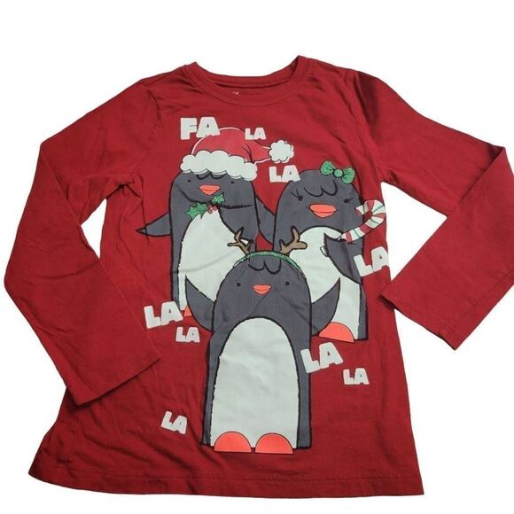 Christmas Penguin shirt M7/8 - Picture 1 of 5